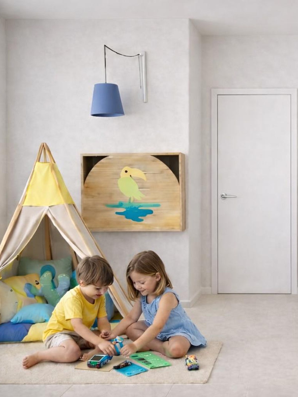 Ein weißes Gebäude mit großen Fenstern, das 